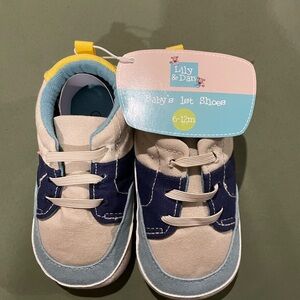 Lily & Dan Infant Walker Shoes - Navy and Cream